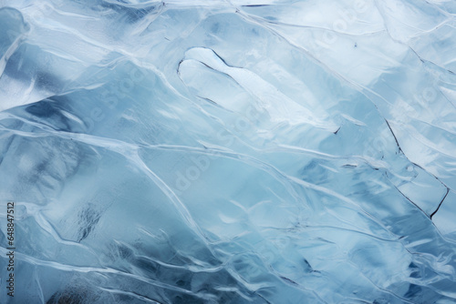 Flat Ice Texture With Snowflakes And Microcracks For Background Created Using Artificial Intelligence