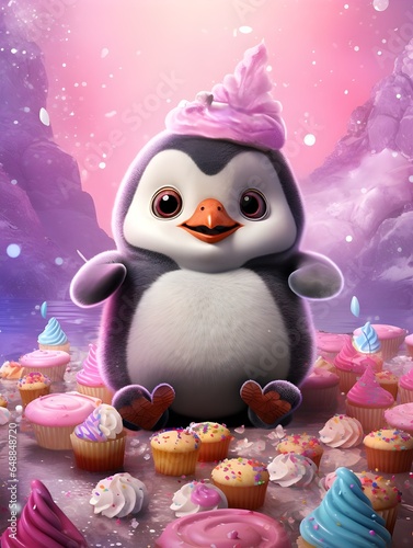 Sweet creazy penguin background