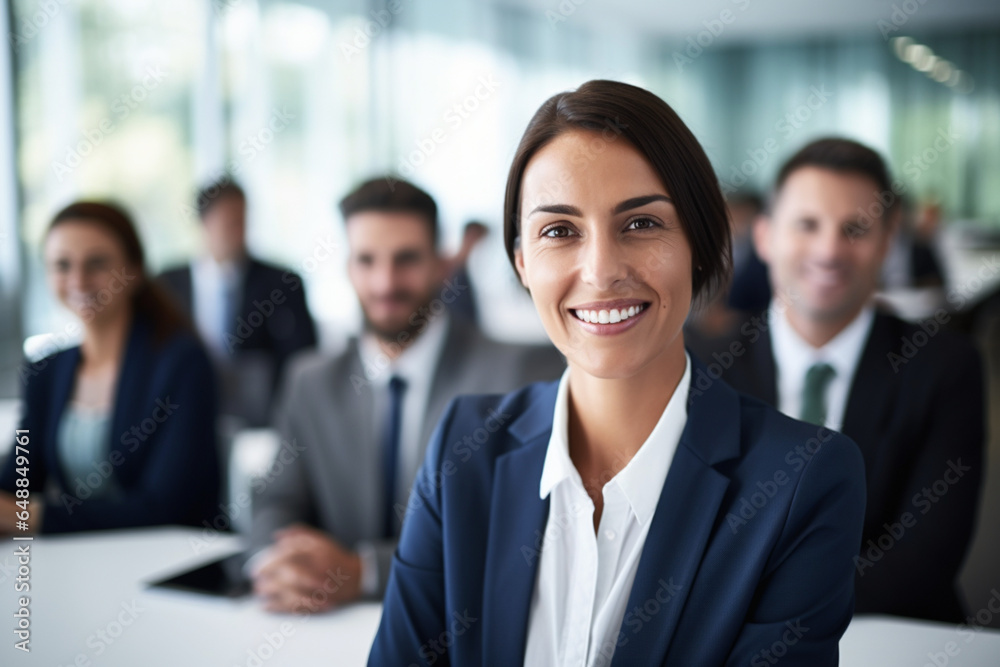 Portrait of smiling business people in conference room Portrait of smiling business people in conference room