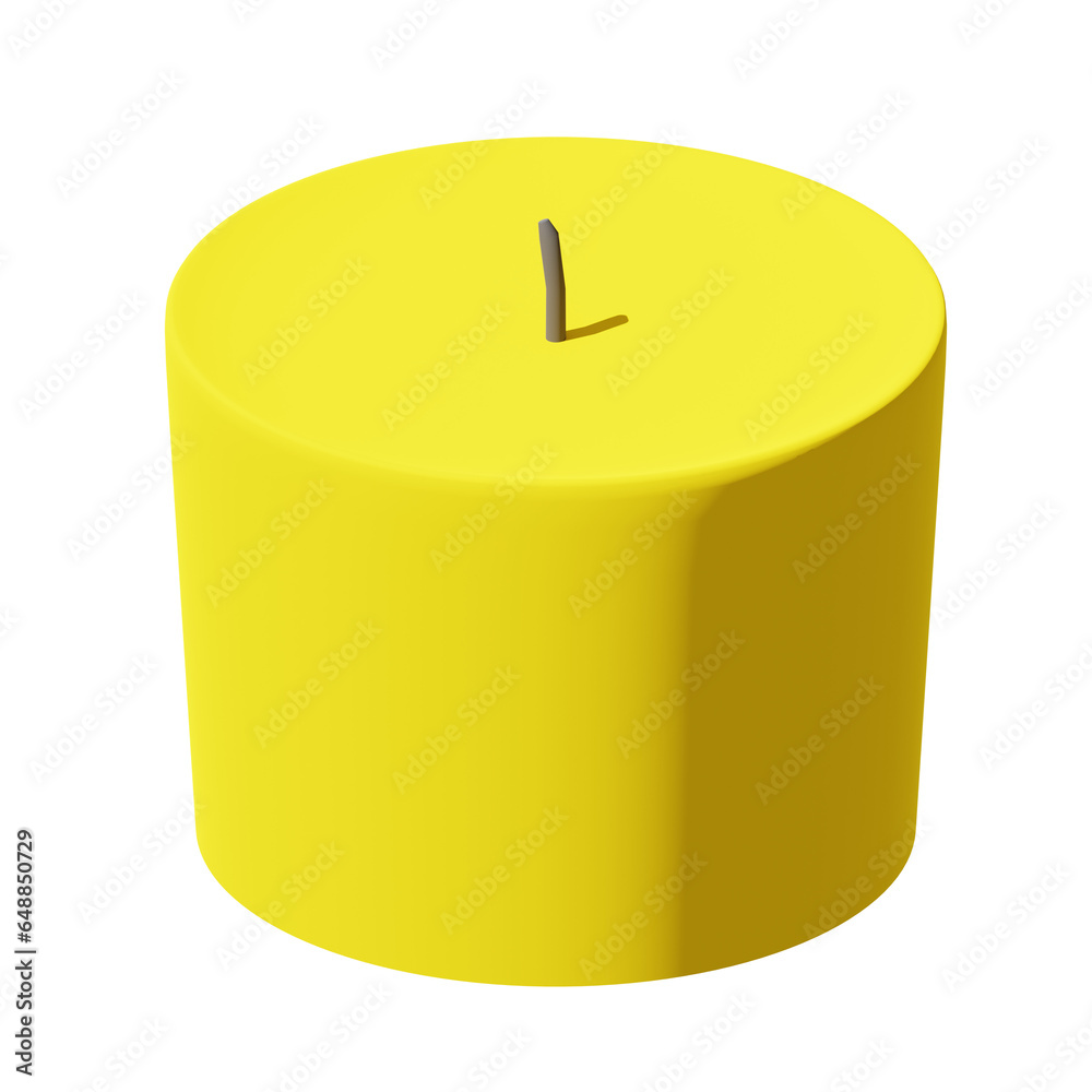 Yellow candle decoration. 3d rendering. Yellow candle decoration. 3d rendering.