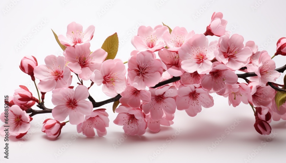 cherry blossom flowers isolated on white background