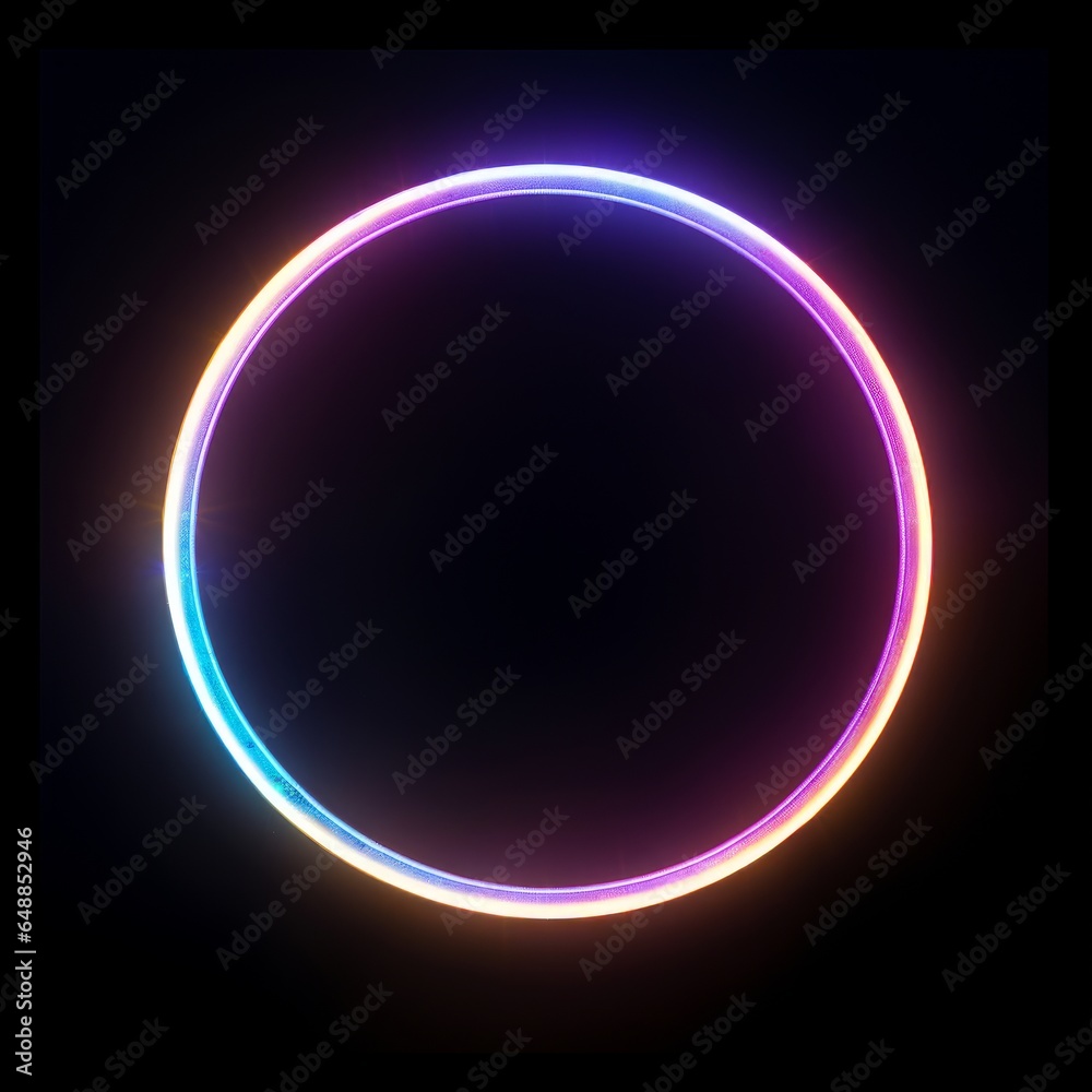 a brightly glowing iridescent thin circle of light