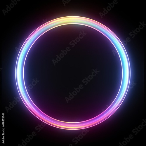 glowing iridescent thin circle of light