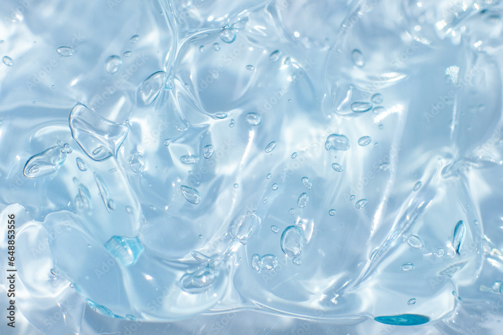 Transparent gel closeup with bubbles