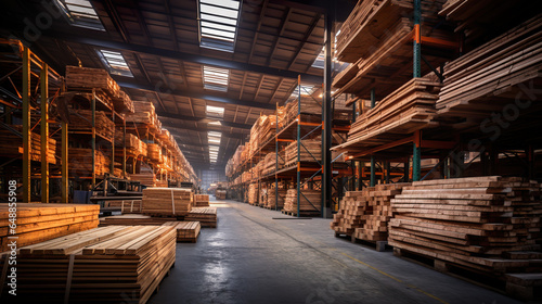Warehouse with timber