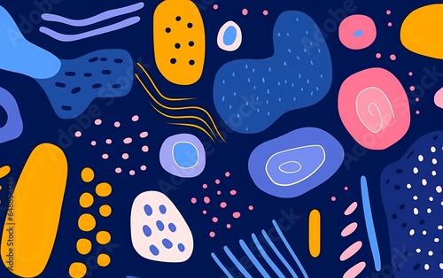 Colorful abstract art and patterns, in a unique doodle style