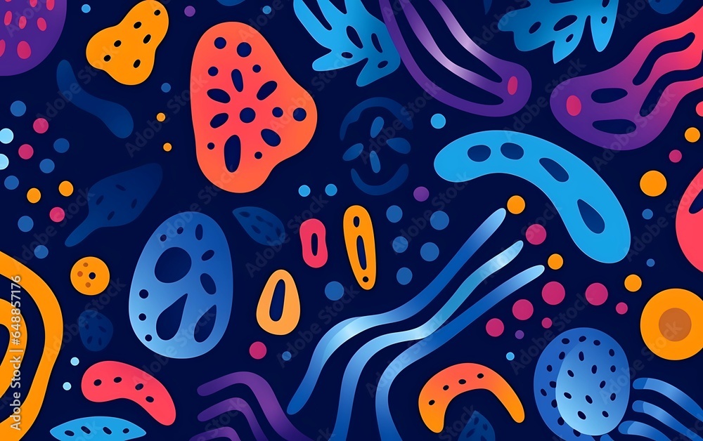 Naklejka premium Colorful abstract art and patterns, in a unique doodle style