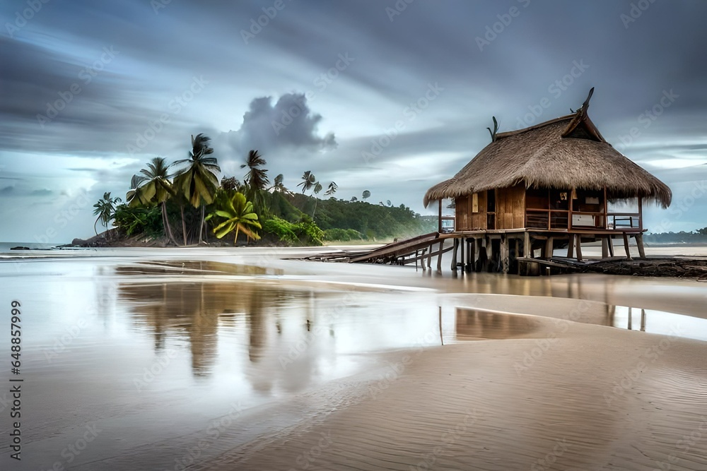 Fototapeta premium tropical resort at night