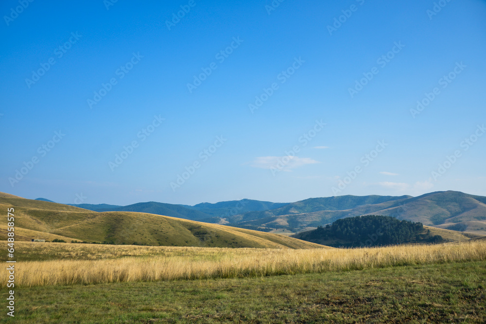 Mountain landscape and blue sky