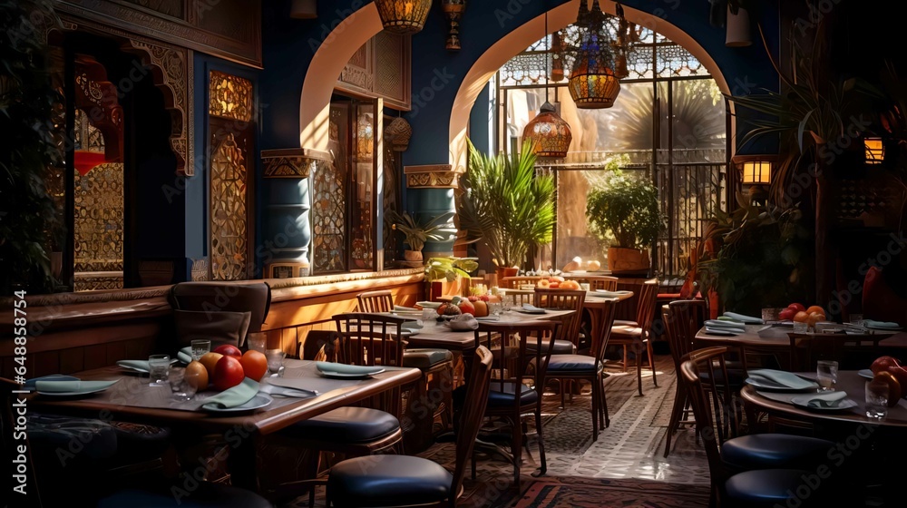 interior of a morroccan restaurant