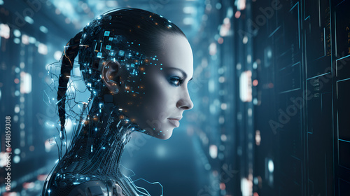 The conceptualization of artificial intelligence as the next-generation technology in a futuristic context - AI Generated Person