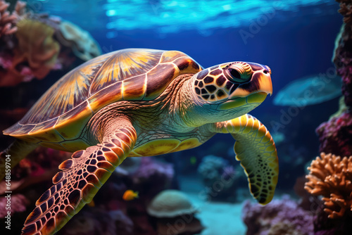 sea turtle swimming underwater © Kien