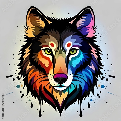 wolf head illustration ,vector