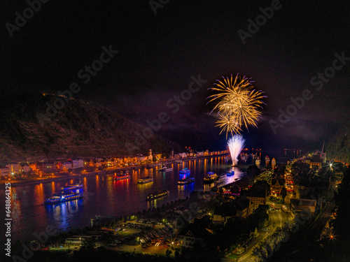 Obraz na płótnie Rhein in Flammen St. Goar & St. Goarshausen w salonie