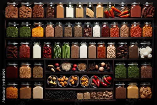 Filled pantry knolling style photo