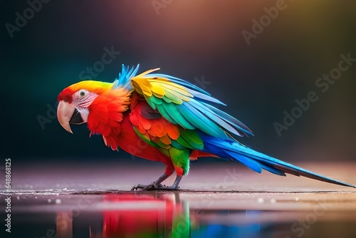 parrot is dancing on the chiki piki  photo