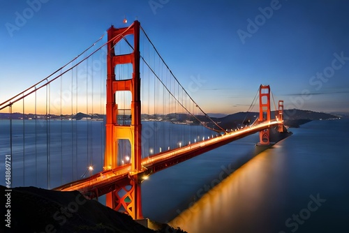 Fototapeta Naklejka Na Ścianę i Meble -  Famous Golden Gate Bridge, San Francisco at night, United States (USA)