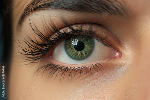 close up of Green Eyes of a woman