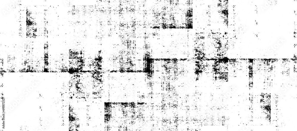 Monochrome texture composed of irregular graphic elements. Distressed uneven grunge background. Abstract vector illustration. Overlay for interesting effect and depth. Isolated on white background. Monochrome texture composed of irregular graphic elements. Distressed uneven grunge background. Abstract vector illustration. Overlay for interesting effect and depth. Isolated on white background.