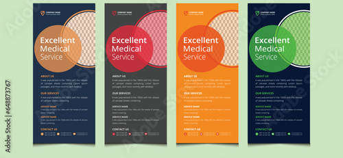 Elegant simple clean minimal creative unique modern corporate health care medical rack card or dl flyer design template.