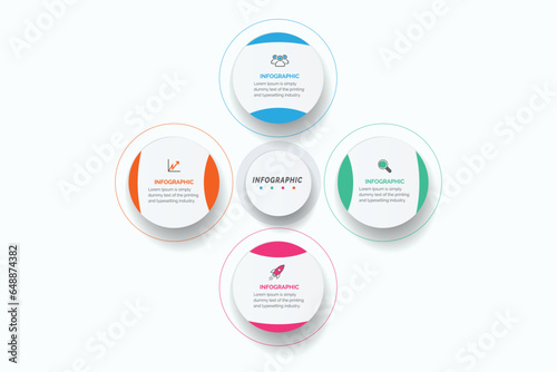 Infographic elements data visualization Abstract elements of graph, diagram with 4 steps, options, parts, or processes
Can be used for business process, workflow, advertising, diagram, flowchart