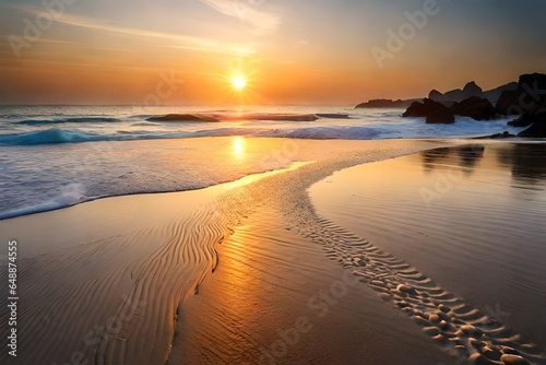 Seashells or footprints in the sand for added interest.