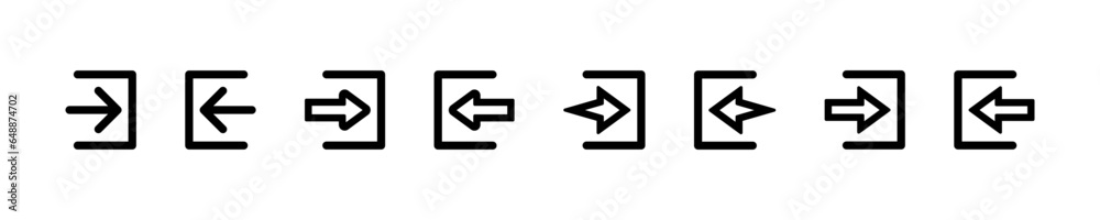 Set of sign in and sign out vector icons. Login and exit for user. Login or logout on app. Vector 10 Eps. Set of sign in and sign out vector icons. Login and exit for user. Login or logout on app. Vector 10 Eps.