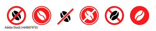 Fotografia Set of no caffeine vector icons