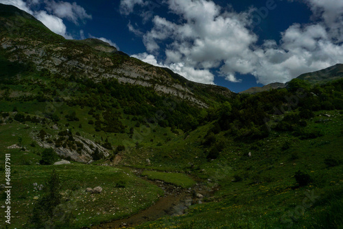 Valle de Otal in Bujaruelo valley in pyrenees photo