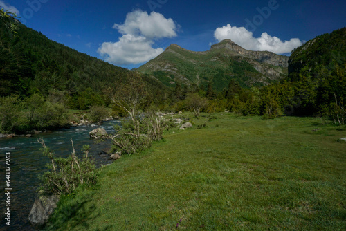 Valle de Otal in Bujaruelo valley in pyrenees photo