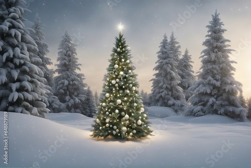 christmas tree in snow © a2graphics