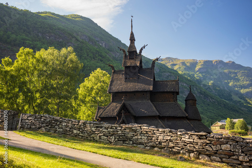 The restored Borgund Stave Church located in Vestland county, Norway, was built around 800 years ago.