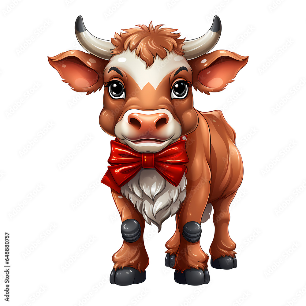 Cute Cow Bull Christmas Clipart Illustration Cute Cow Bull Christmas Clipart Illustration