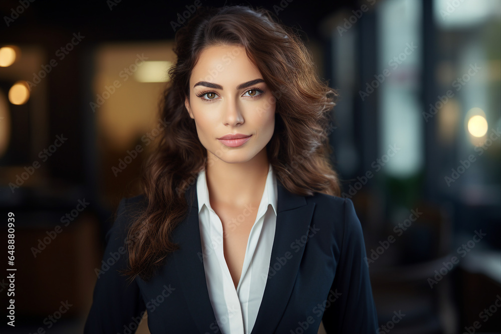 Generative AI picture portrait of amazing gorgeous office worker young woman Generative AI picture portrait of amazing gorgeous office worker young woman