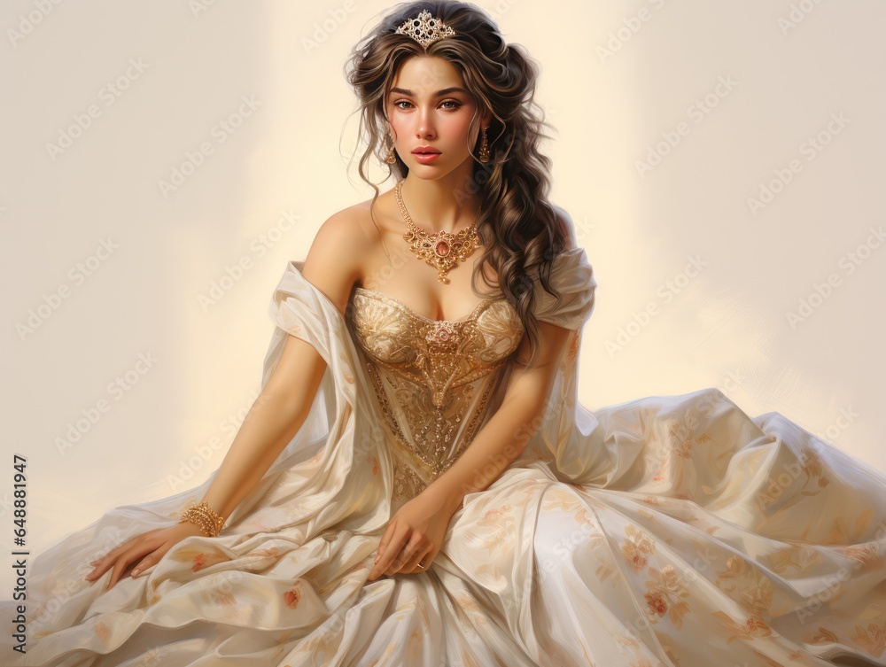 Indian Princess in Royal Gown Radiating Grace Indian Princess in Royal Gown Radiating Grace