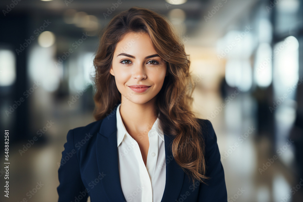 Generative AI picture portrait of amazing gorgeous office worker young woman Generative AI picture portrait of amazing gorgeous office worker young woman