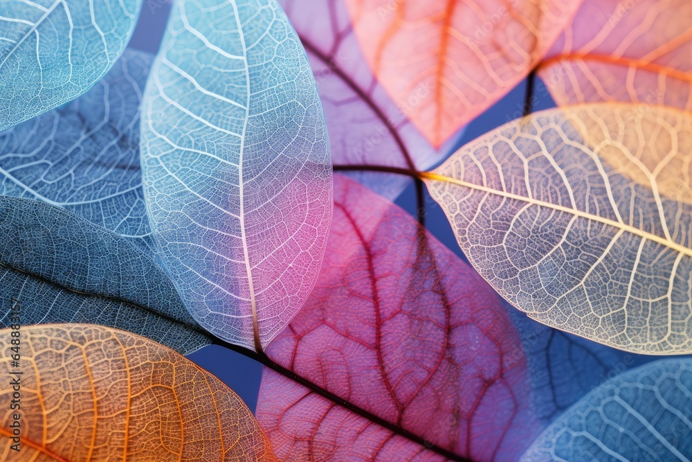 Multicolored fall leaves. close up of autumn leaves. Colorful autumn leaves. Macro leaf texture. Generative Ai Multicolored fall leaves. close up of autumn leaves. Colorful autumn leaves. Macro leaf texture. Generative Ai