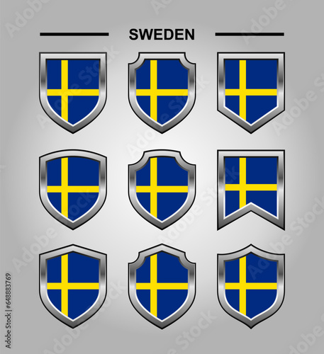 Sweden National Emblems Flag and Luxury Shield Free Download Sweden National Emblems Flag and Luxury Shield - GFXLoad