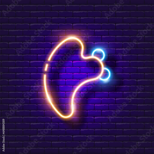 Guasha massager facial scraper neon icon. Beauty and youth concept