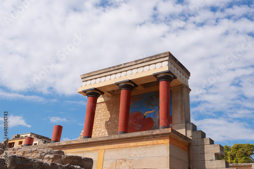 North Entrance, Propylaeum, to the ancient King Minos Minoan Palace of Konssos, Greece, Krete