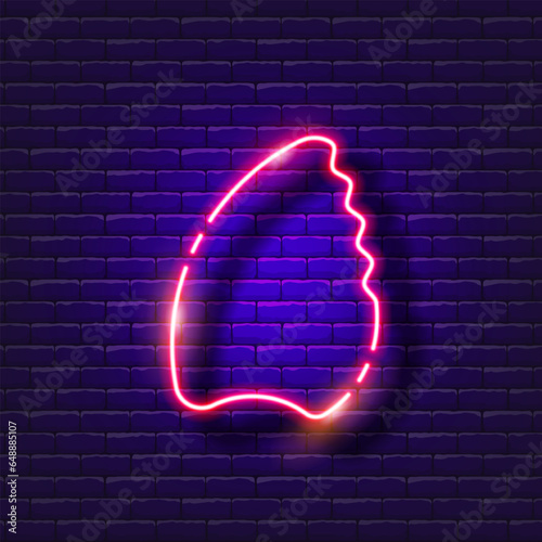 Guasha massager facial scraper neon icon. Beauty and youth concept