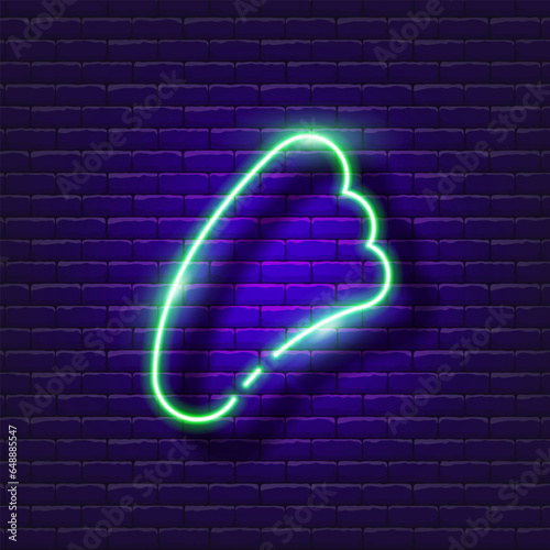 Guasha massager facial scraper neon icon. Beauty and youth concept