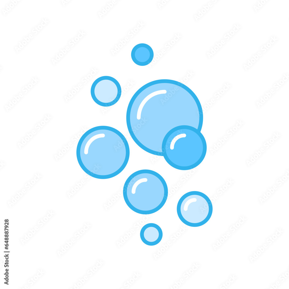 Bubble icon filled outline style. Clear water splash. Soap foam, fizzy drink, oxygen bubble pictogram symbol. Fresh aqua drop for wet symbol. Vector illustration design on white background. EPS 10 Bubble icon filled outline style. Clear water splash. Soap foam, fizzy drink, oxygen bubble pictogram symbol. Fresh aqua drop for wet symbol. Vector illustration design on white background. EPS 10