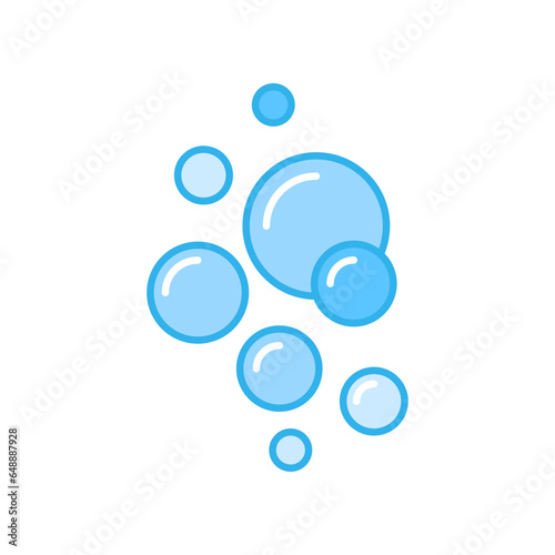 Bubble icon filled outline style. Clear water splash. Soap foam, fizzy drink, oxygen bubble pictogram symbol. Fresh aqua drop for wet symbol. Vector illustration design on white background. EPS 10