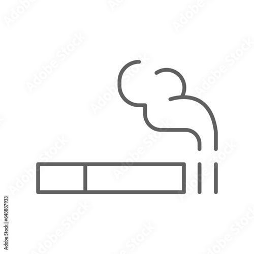 smoking icon solid style. Cigarette  for smoke area ban logo. tobacco and cigar is allowed zone warning. Editable stroke. Vector illustration. design on white background. EPS 10