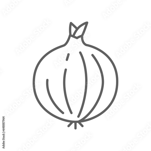 Fresh onion spieces icon, outline style vegetable for graphic and web design collection logo. Outline style Vector illustration. Design on white background EPS 10