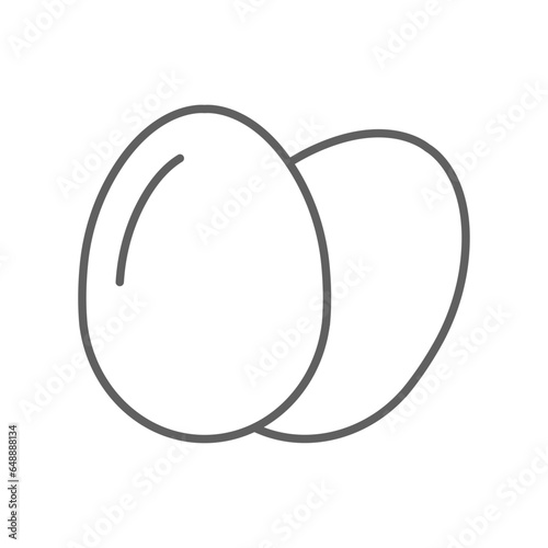 egg icon. outline style. organic animal protein nutrition for breakfast. fresh hen eggshell simple logo. Two eggs food. Editable stroke. vector illustration. design on white background. EPS 10