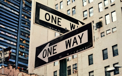 sign,sign, street, new york, city, nyc, direction, signs, street sign, broadway, way, road, building, usa, one way, traffic, manhattan, urban, arrow, signpost, one, architecture, downtown, america, co © Mounir