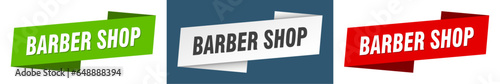 barber shop banner. barber shop ribbon label sign set