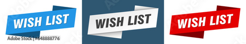 wish list banner. wish list ribbon label sign set